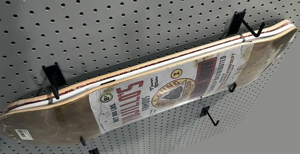 90 PACK Skateboard Deck Rack Holder Mount Display Cradle Hook slatwall pegboard