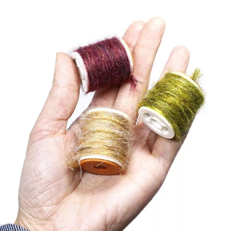 7 Spools Fly Tying Dirty Bug Yarn Mottled Dubbing Thread Nymph Scud Bug DIY Set