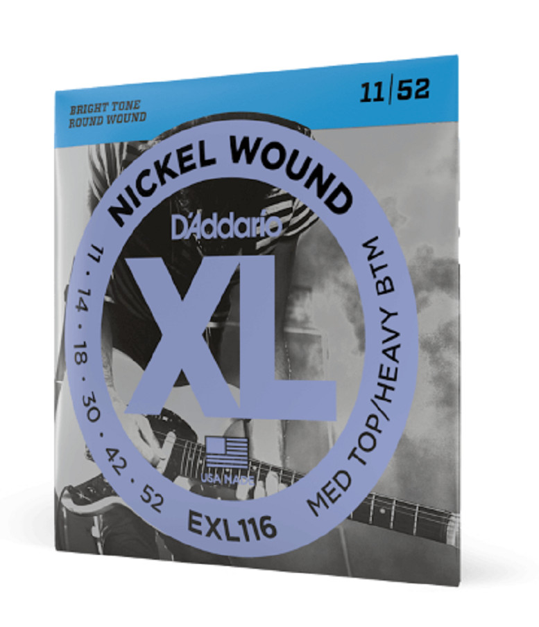 D'Addario EXL116 11-52 Guitar Strings Medium Top/Heavy Bottom Nickel Wound