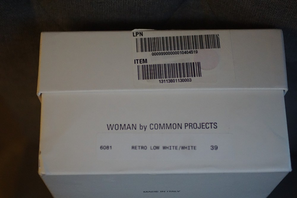 Common Projects 6081 Empty Shoe Box 12.50” X 7.5 X 4.5 W Tissue VG+