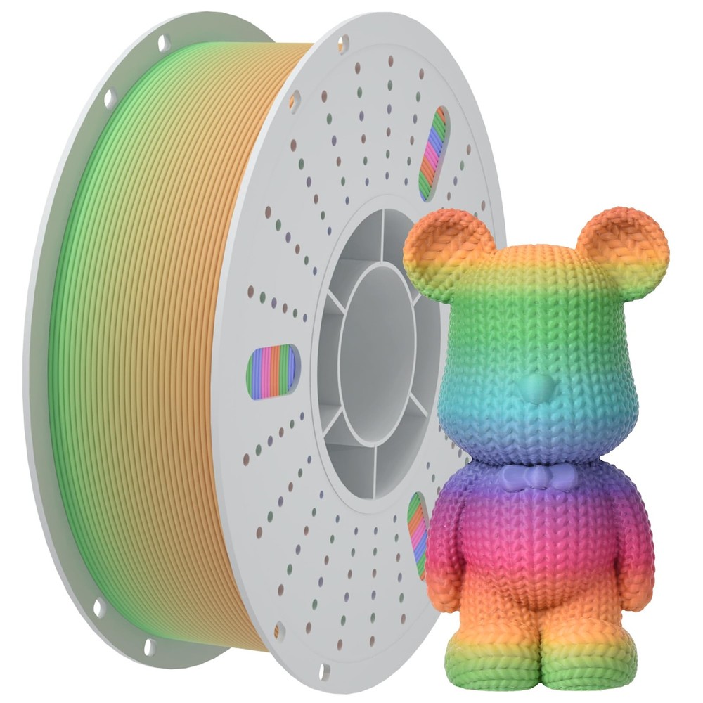 Matte Rainbow PLA 3D Printer Filament 1.75mm Multi-Color Changing Filament 3D...