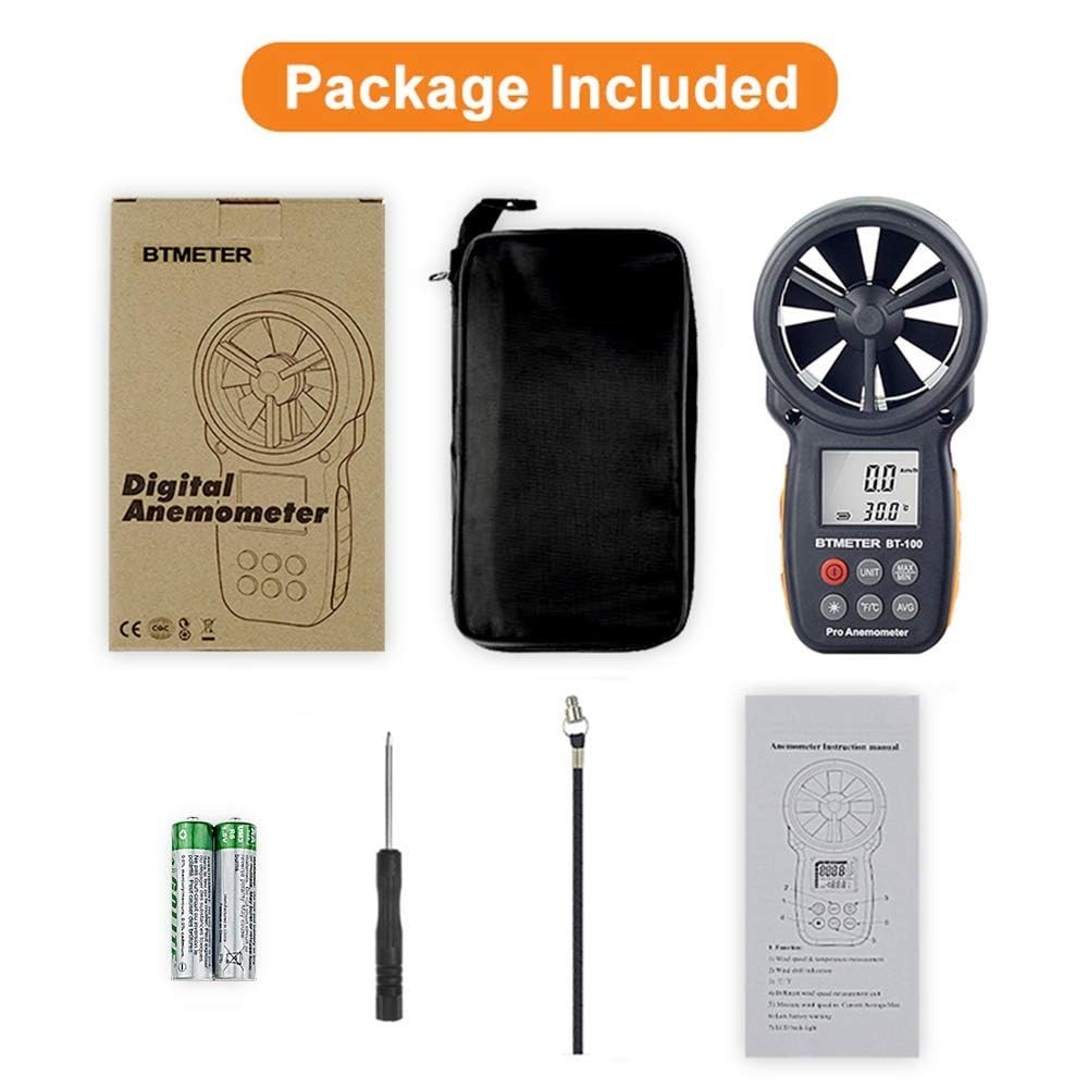 BT-100 Multifunction Wind Speed Temperature Meter