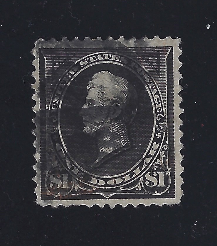 #276 $1 Perry type 1 used, thin on back, fine appearance