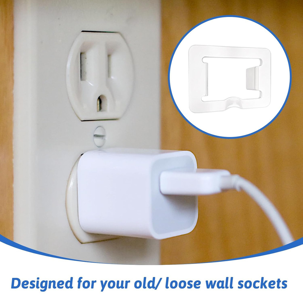 20 Pcs 2 Prong Loose Outlet Plug Fix, Plastic Socket Outlet Tightener Insert Snu