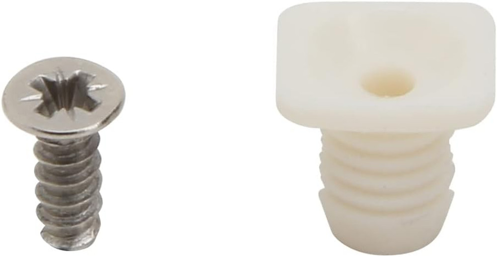 8mm Plastic Hinge Dowel Inserts with Screws, 50 Pcs