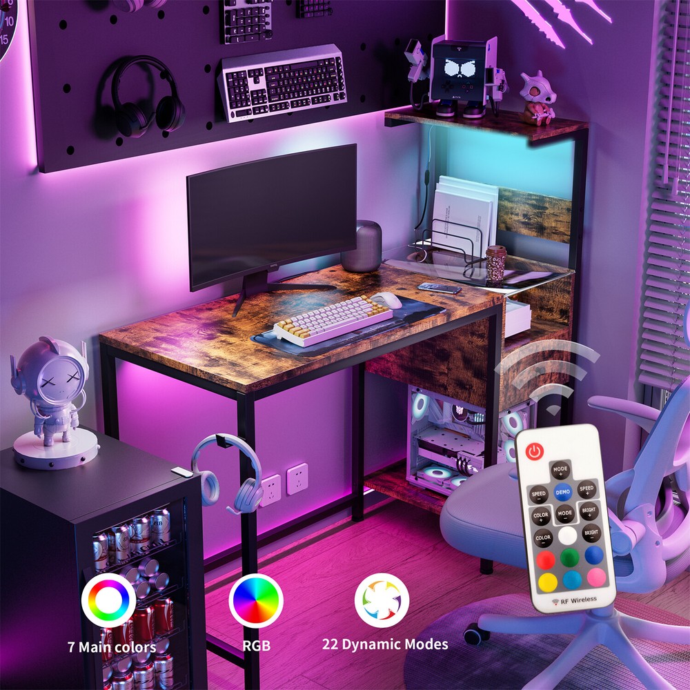 Computer Desk Home Office Desk Writing Table Study Workstation with Shelf