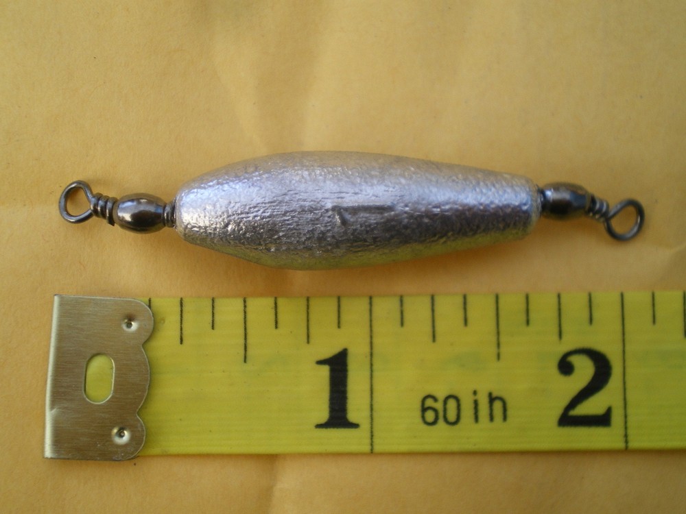 50 PCS. TROLLING SINKER W/#7 BLACK BARREL SWIVEL, 1 OZ.