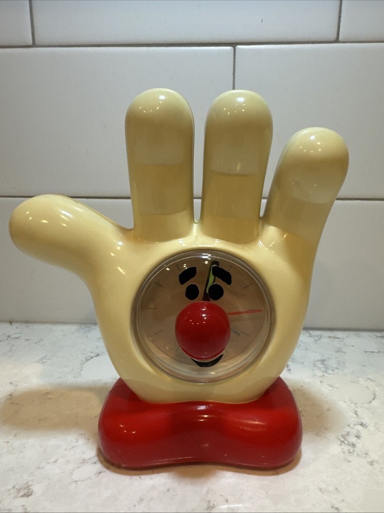 Vintage Hamburger Helper Helping Hand Clock • Clock And Alarm Work • Hands Glow