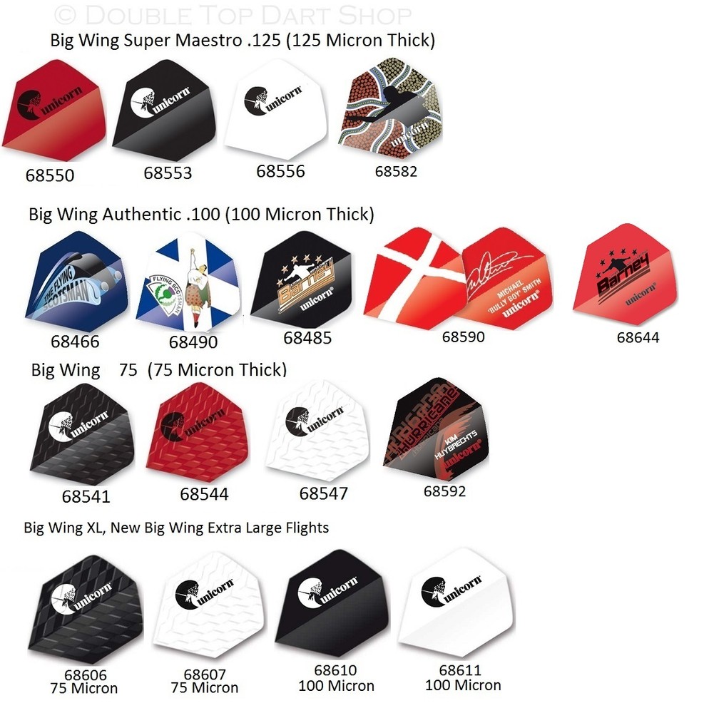 Unicorn Big Wing Dart Flights - Extra Large - Better Flight Stability