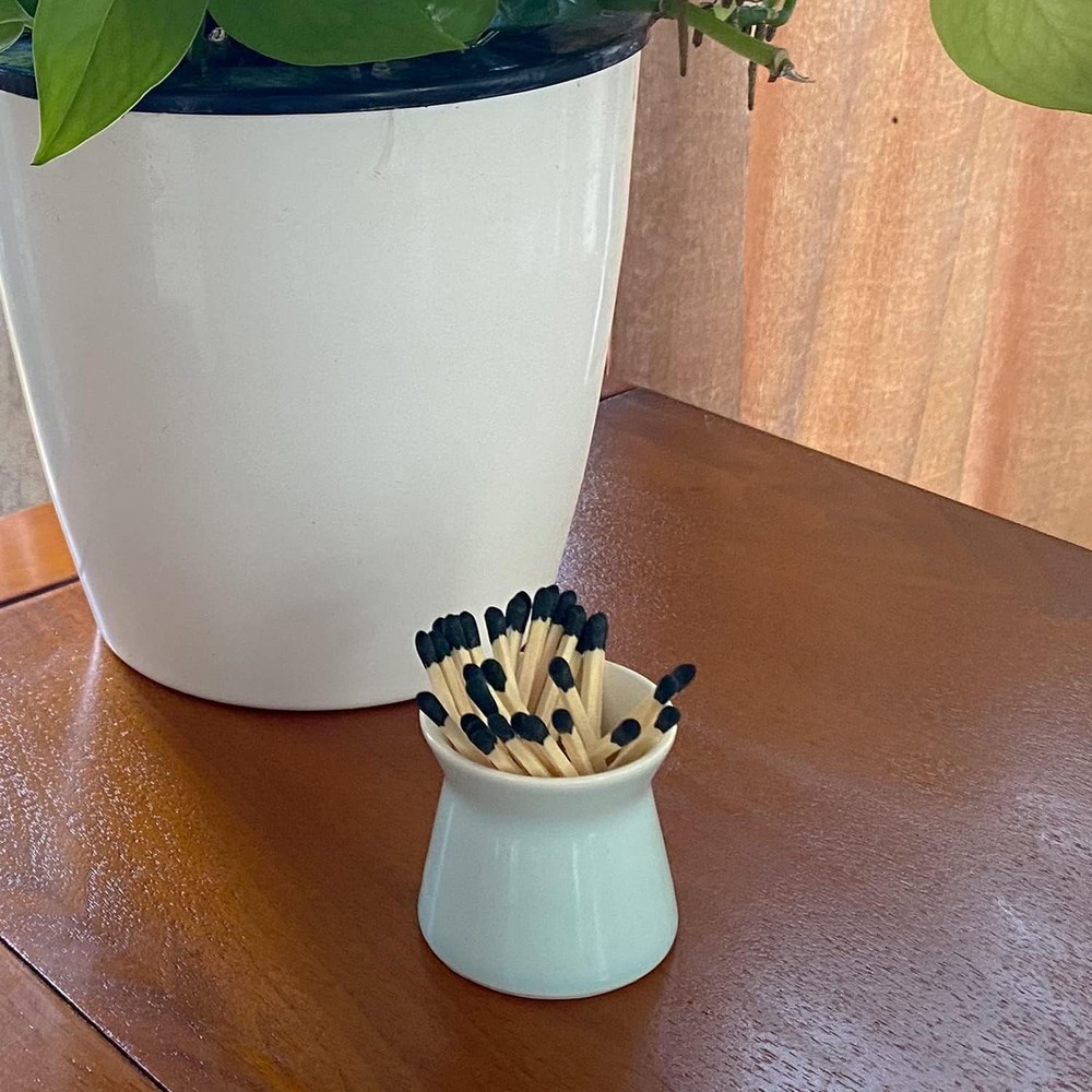 Exquisite 2 Pack Ceramic Match Boxes with Replacement Strikers - Cute Home Decor