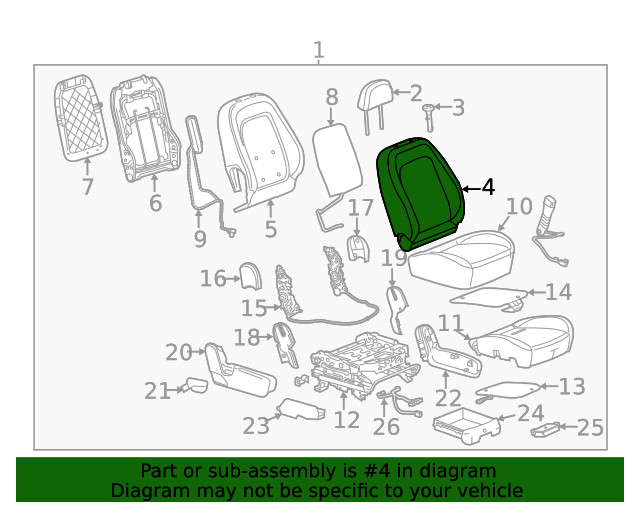 Genuine GM Seat Back Cover 22761151