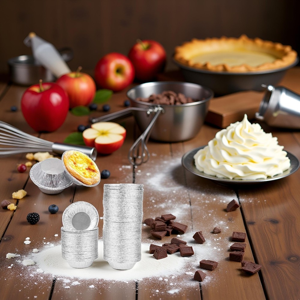 Tustao 50Pcs Silver Mini Pie Tins Foil Pans,Pie Pan,Small Mini,