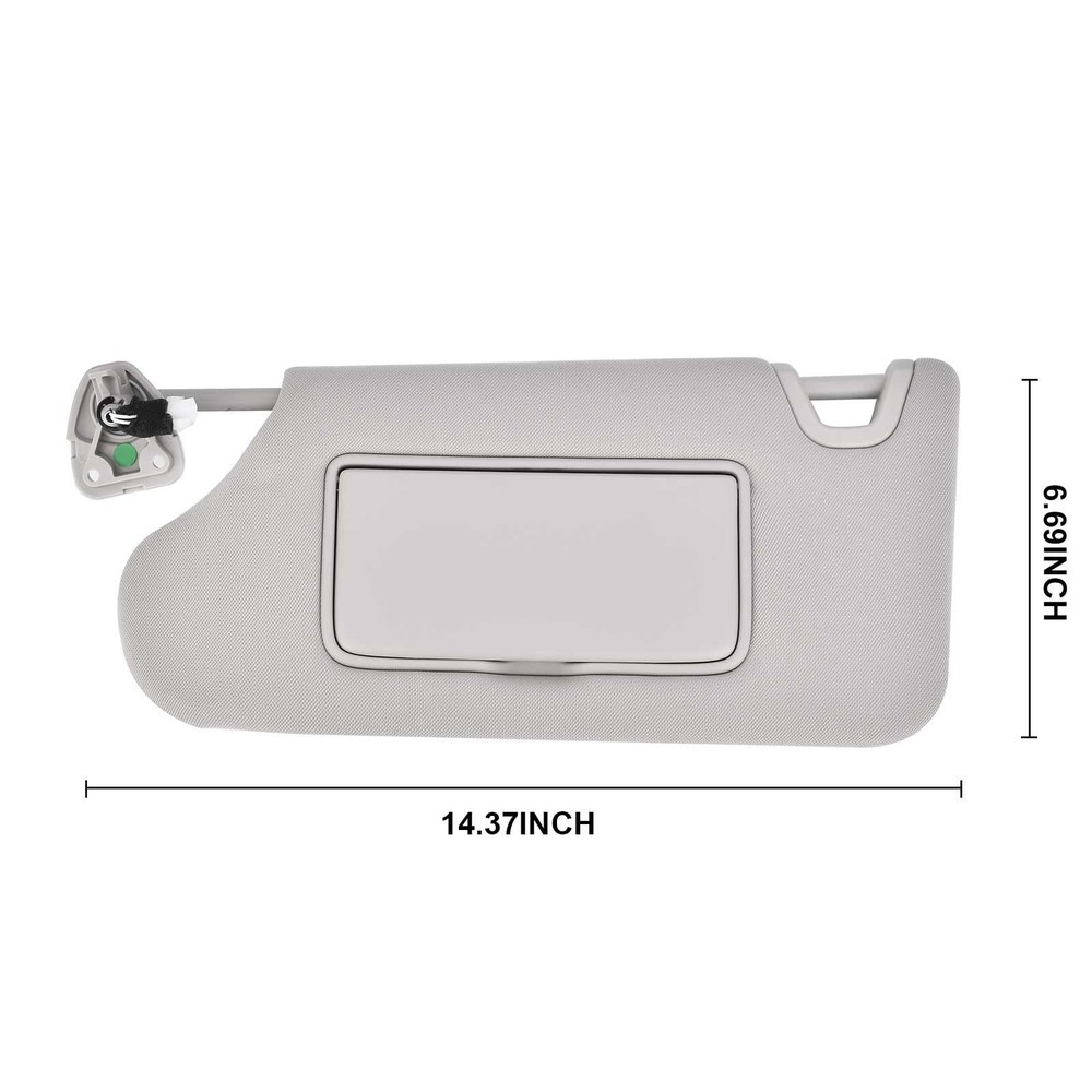 Nakuuly Left Driver Side Sun Visor Gray with Light, Side,