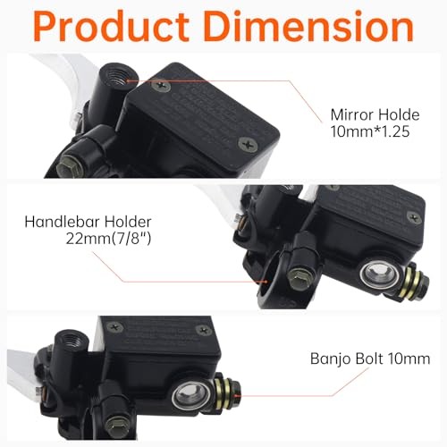 Windance 22mm M10 Motorcycle Handlebar Front Brake Master Cylinder Left Hand