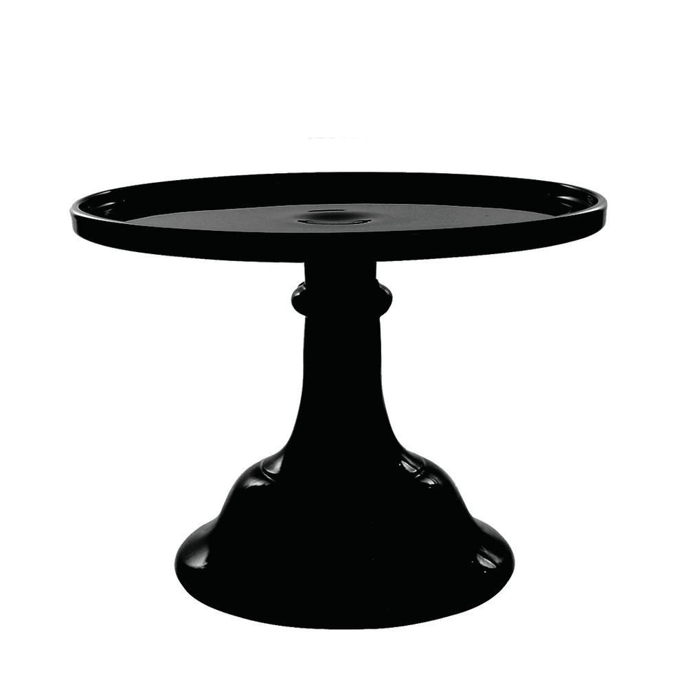 Mosser Glass 6" Pedestal Cake Plate Black Raspberry
