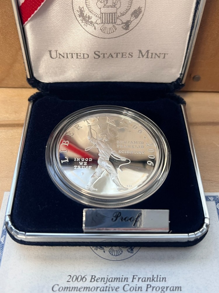 2006 BENJAMIN FRANKLIN SILVER DOLLAR, SCIENTIST clearance $66