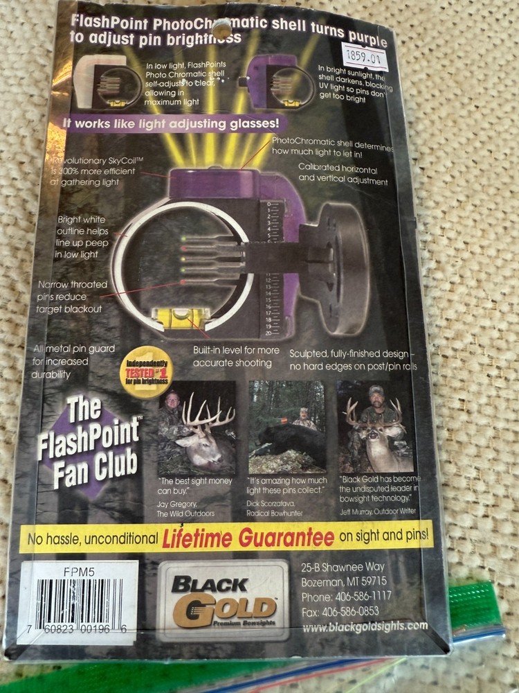 Black Gold Archery Flashpoint Photo Chromatic Sight