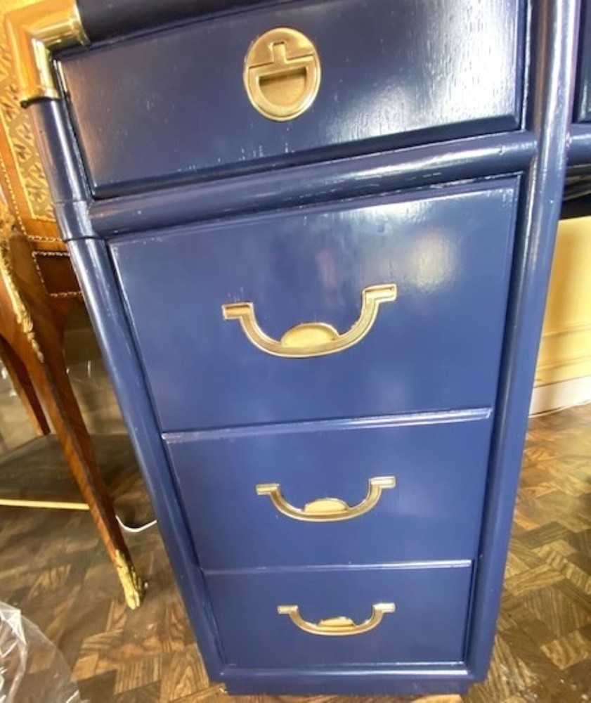 Vintage Custom Lacquered Campaign Partners Desk Drexel