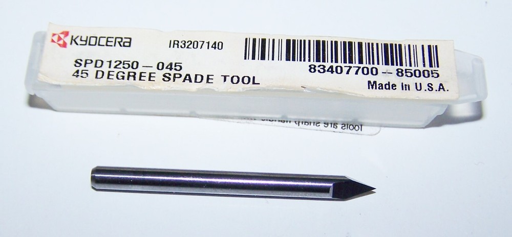 45 DEGREE 1/8" CARBIDE ENGRAVING SPADE TOOL - SPD1250-045