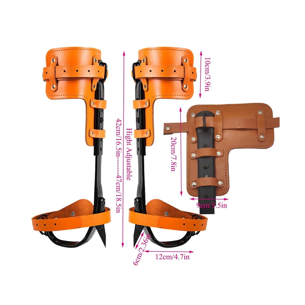 Tree Climbing Spikes Set, Height Adjustable Tree Climbing Gear with Non-Slip ...