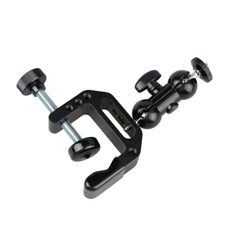 C Clamp 360 Degree Rotatable Mini Ball Head Mount Support With 1/4-20 Thread