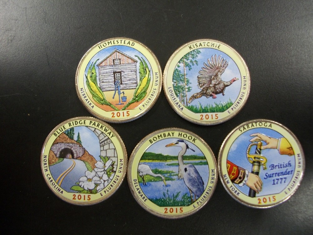 2015 Complete Set of National Parks Colorized S Mint Quarters