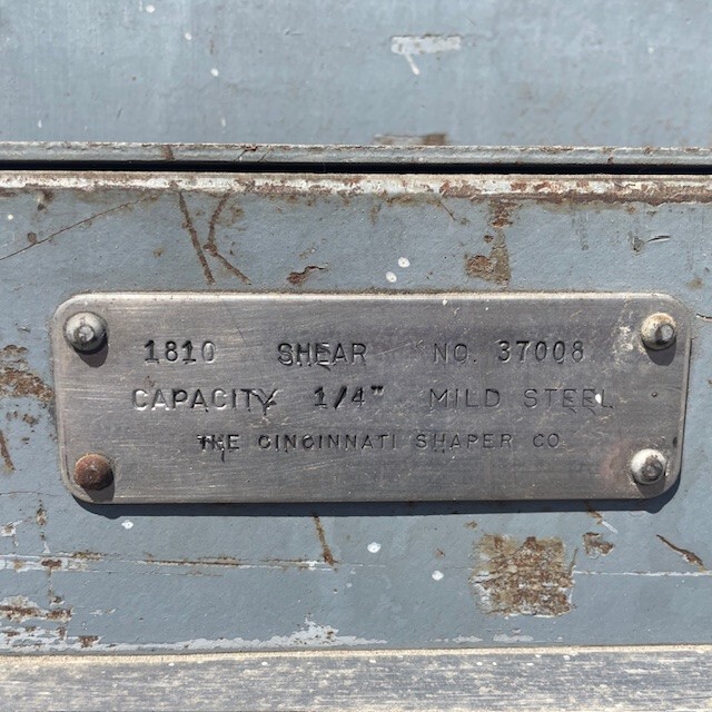 CINCINNATI MODEL 1810 MECHANICAL POWER SQUARING SHEAR