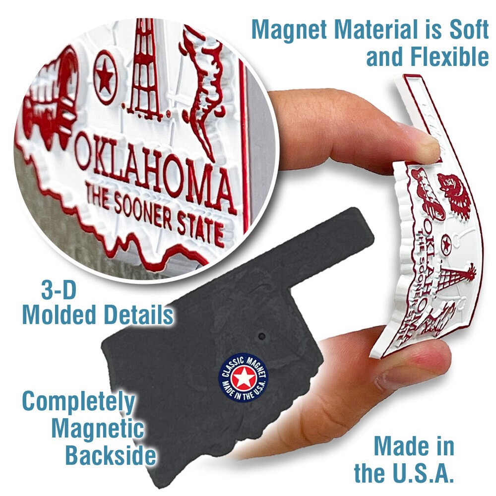 Oklahoma Small State Magnet by Classic Magnets, 2.7" x 1.4"