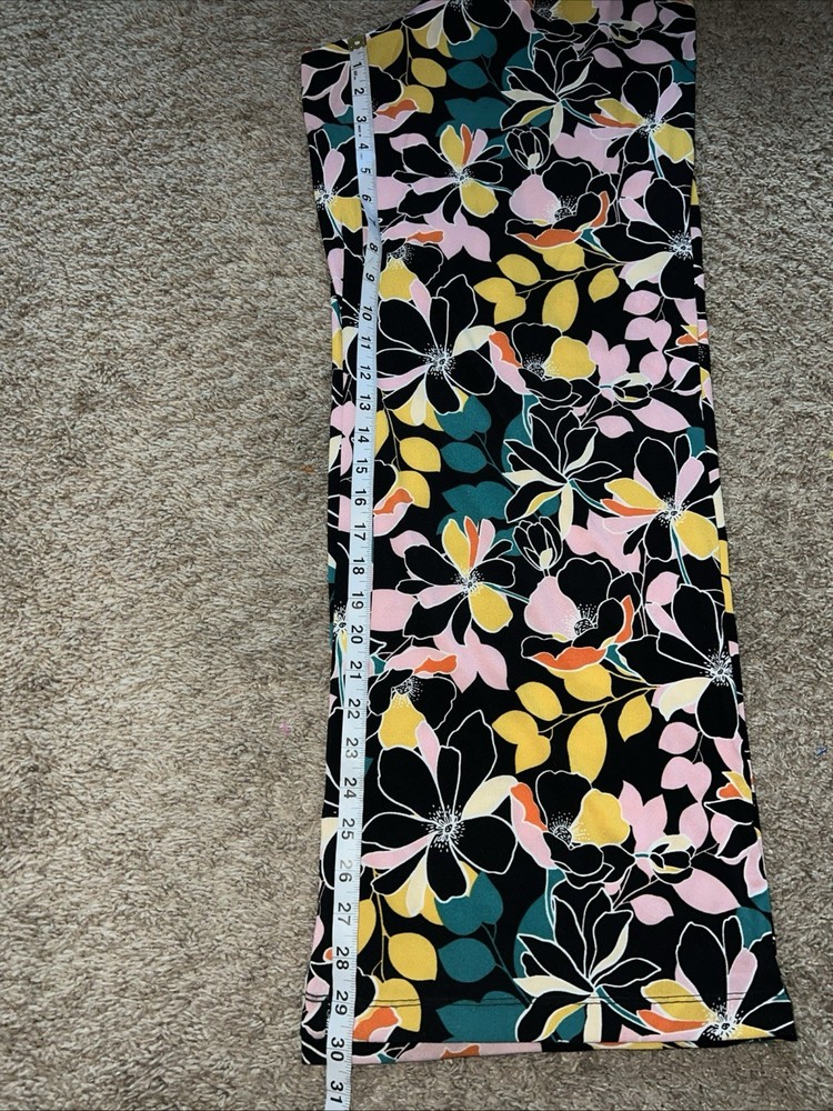 Bar III Pants Floral Smocked Waist Wide Leg Size Medium Boho Flowy Pull On