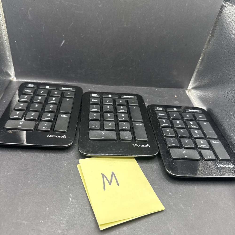Lot 3 Microsoft Numeric Wireless Bluetooth Numeric Slim Keypad No Dongle As-is