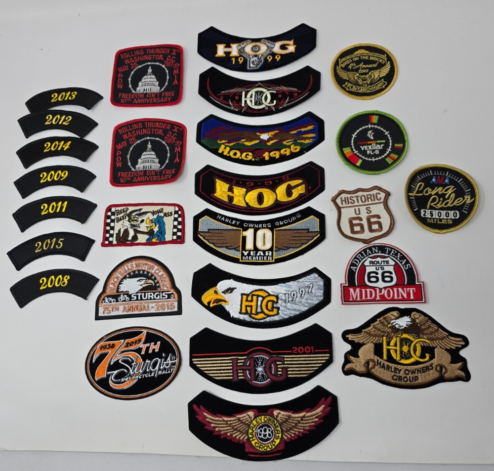 Harley-Davidson and Owners Group Patch Lot - One owner collection
