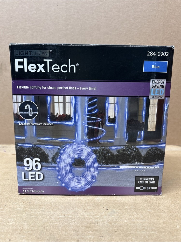 GEMMY LIGHTSHOW FLEXTECH 96 LED FLEXIBLE LIGHT 11.9ft LONG, blue, new, 284-0902