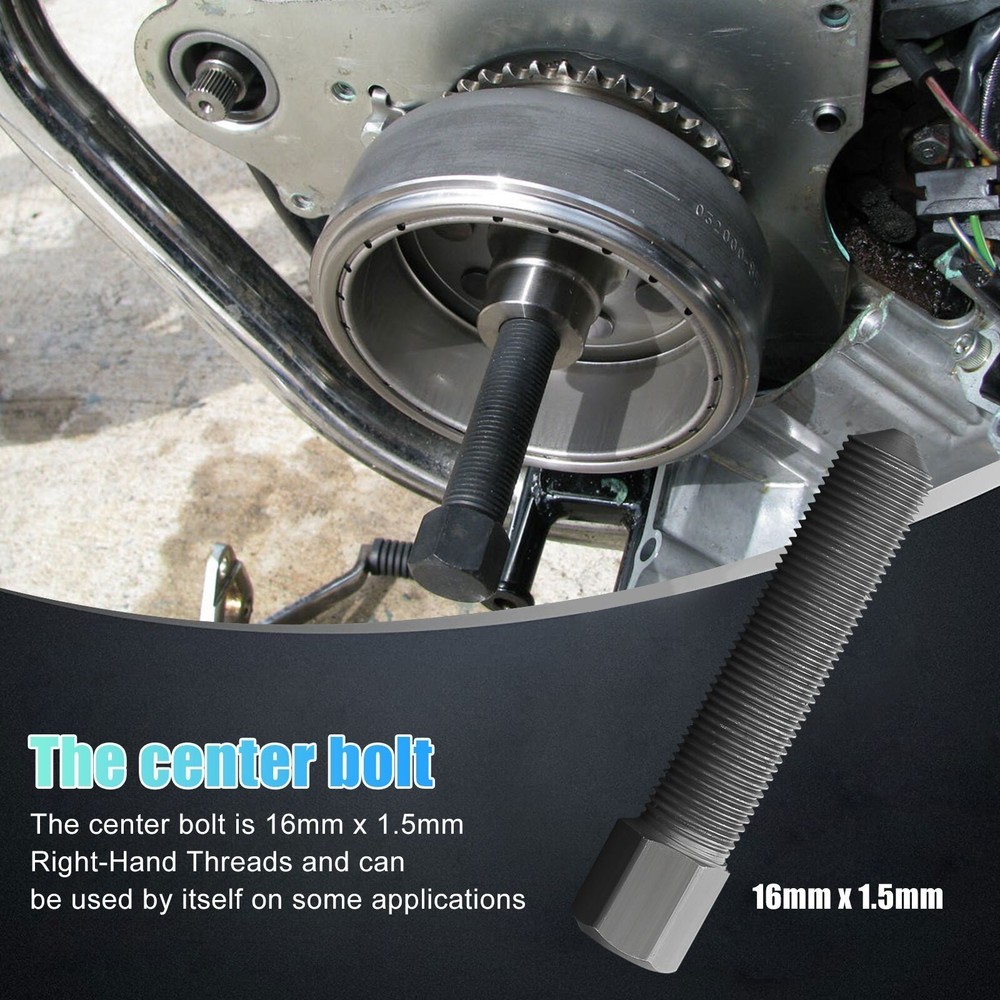 3Way Motorcycle Flywheel Puller Magneto Stator Engine Repair Tool 27mm 28mm 16mm