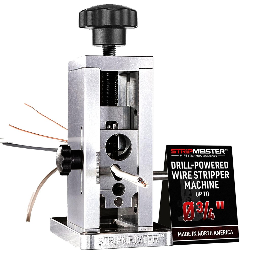 Original Drill-Powered Wire Stripper – Wire Sizes Up To Ø3/4", Jam-Free, Copp...