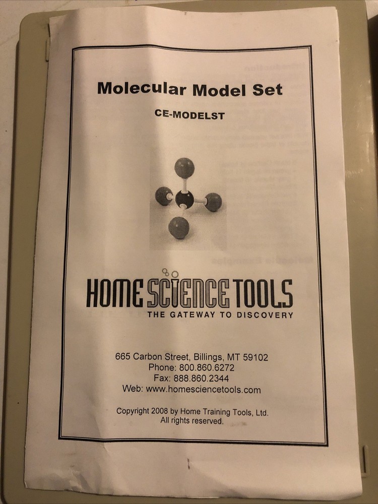 Home Science Tools Molecular Model Set Kit Complete Homeschool Chemistry Manipul