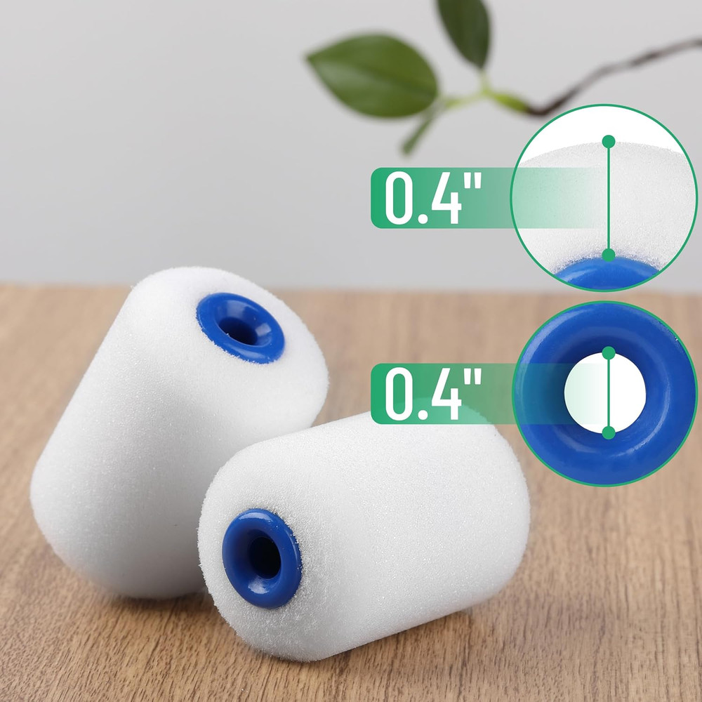 12 Pack 2 inch Paint Roller, Mini Foam Roller, Brush, White High-Density Premium