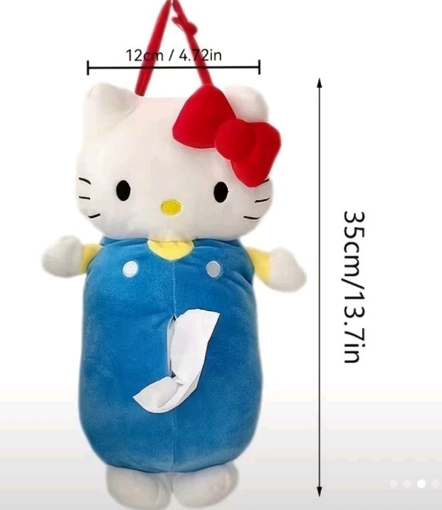 Hanging Kitty Tissue Despenser, Plush! Back load & Pull In Front ,Unisex