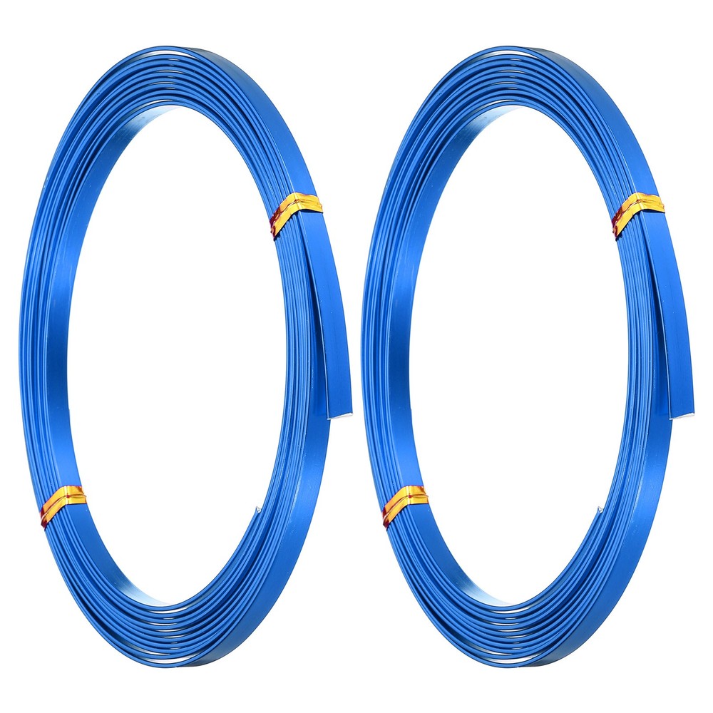 18 Gauge 5mm Wide Flat Wire, 10Ft 2 Roll Bendable Flat Bezel Wire, Blue