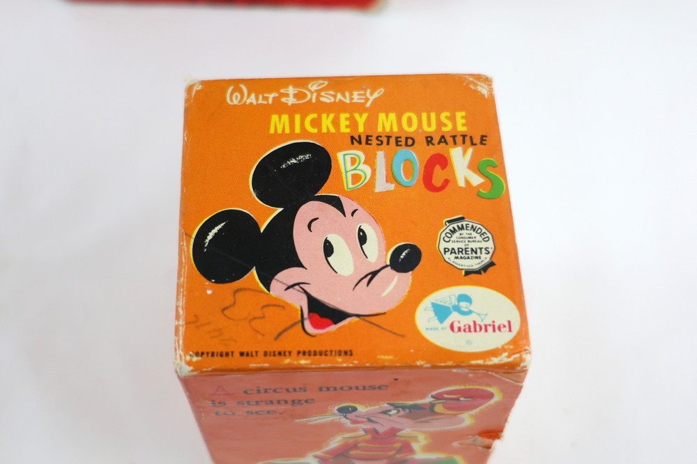 Vtg Disney Stacking Nesting Rattle Blocks - MICKEY MOUSE, DONALD DUCK & MORE