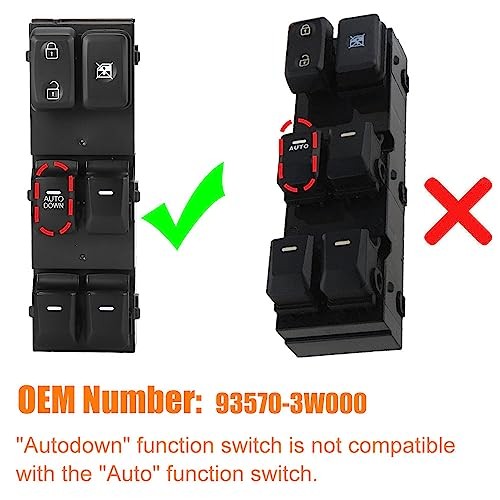 Power Window Master Control Switch Button Compatible with Kia Sportage 2014