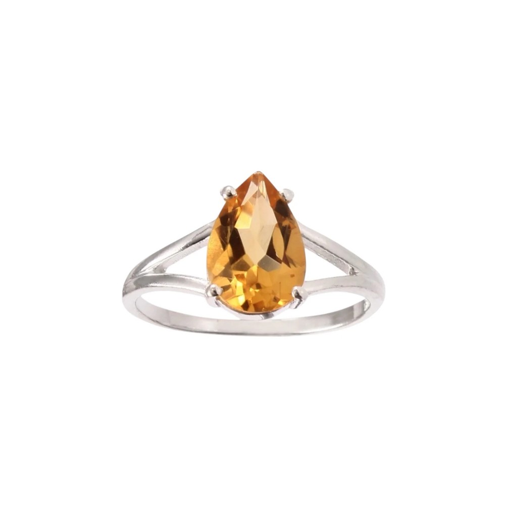 Citrine Solid 925 Sterling Silver Ring 5
