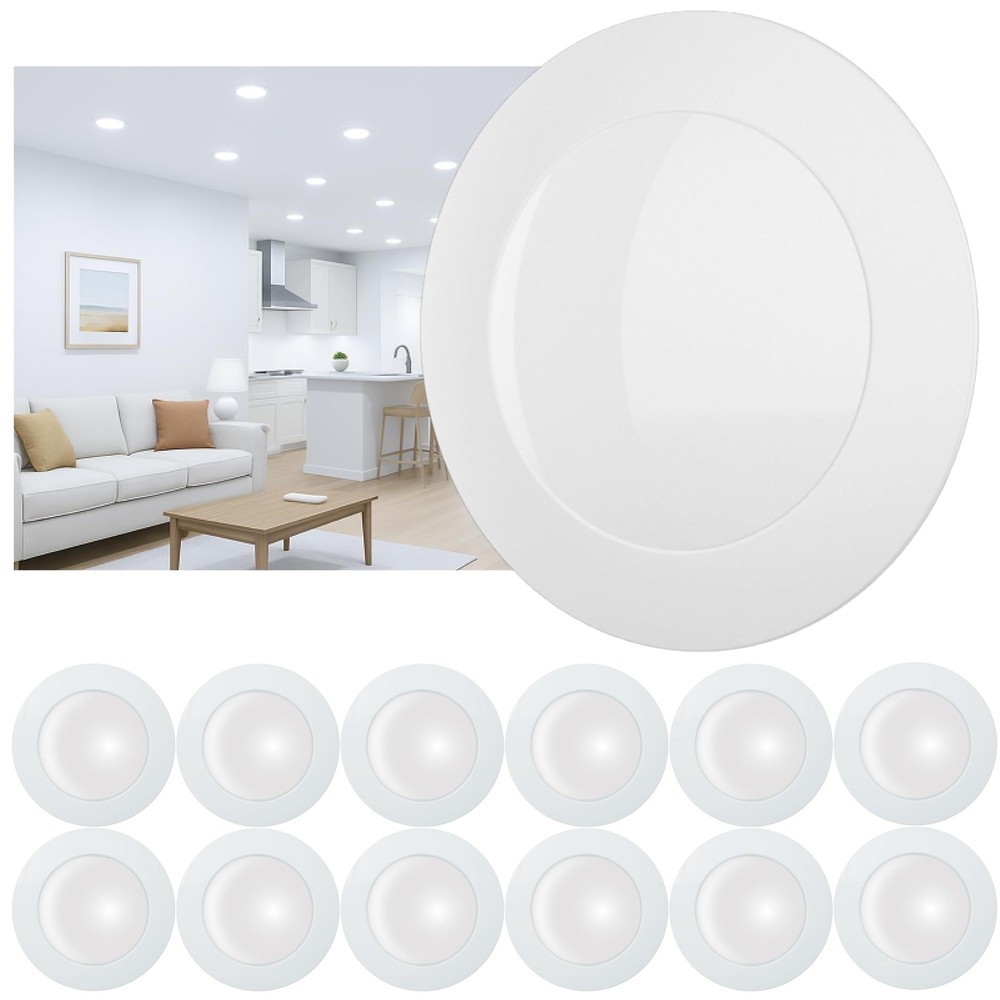 Chasikeo 12 Pack 6 Inch LED Disk Lights Dimmable Flush Mount Ceiling Disc Lights