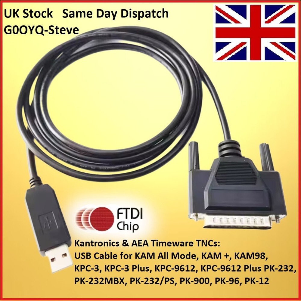 Kantronics Terminal Node Control (TNC) USB Data Cable AEA Timewave PK232MBX KAM+