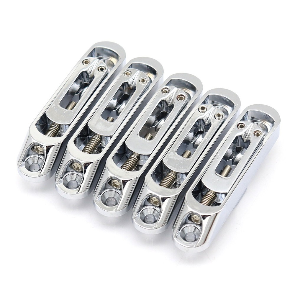 5 Strings Heavy Duty Individual Bass Bridge Single String Bridge Saddles Silver