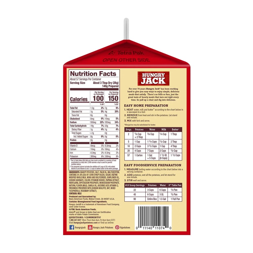 Hungry Jack Mashed Potatoes (3.25 lbs.) Great Price