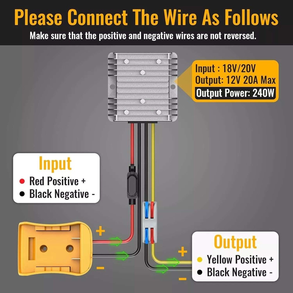 1 Peak Step Down Converter compatible with for Dewalt 18V/20V With DCB204 DCB203