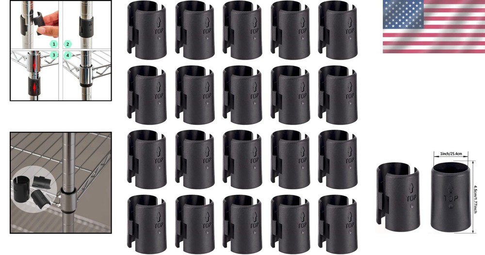 Replace Lost Clips with This 40-Pack Durable Wire Shelf Locking Clips - Black