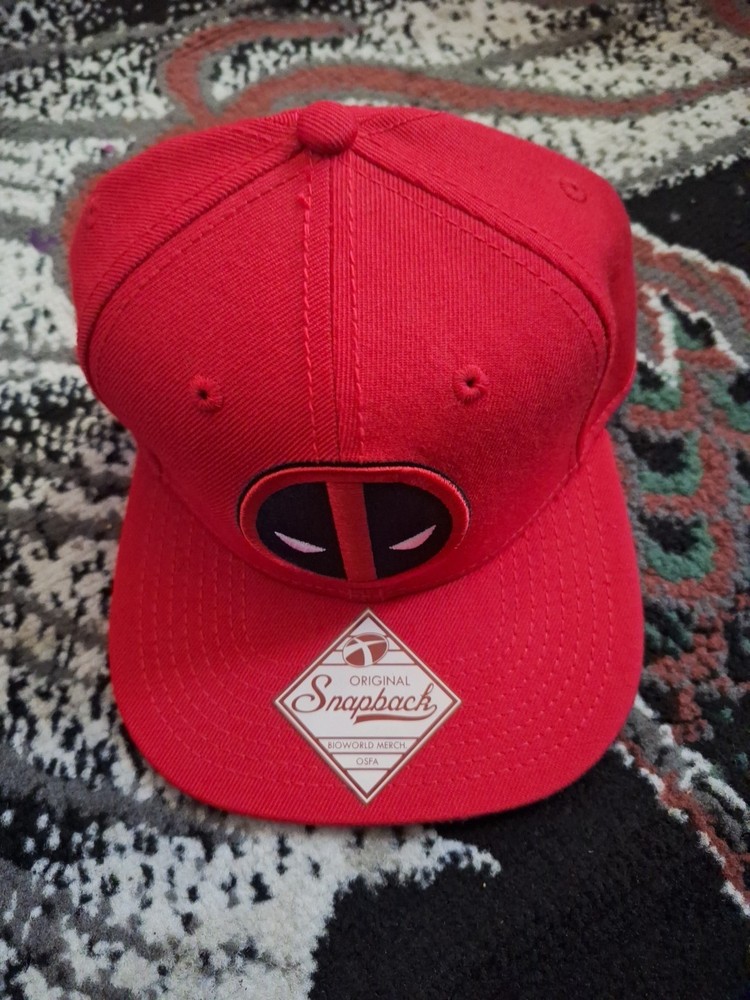 Marvel Comics Deadpool Bright Red Baseball Trucker Cap Hat New Snapback OSFM LG