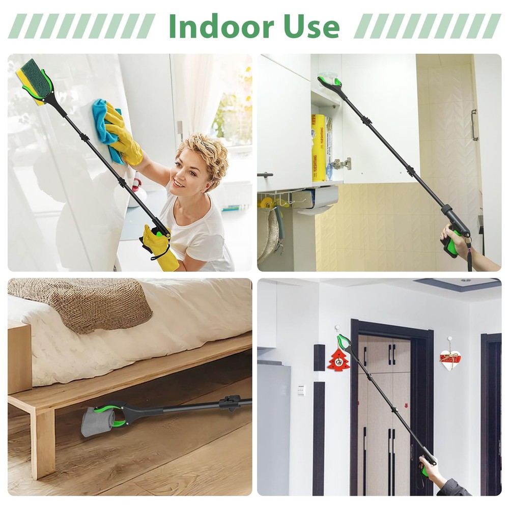 52" Extra Long Grabber Tool, Foldable Trash Picker with Magnetic Jaw