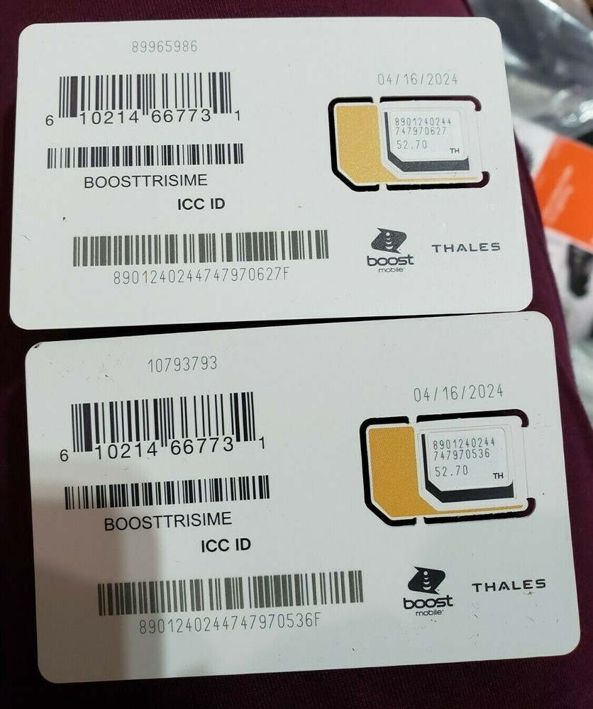 LOT OF 2 SIM CARD --5G ( BOOST MOBILE )
